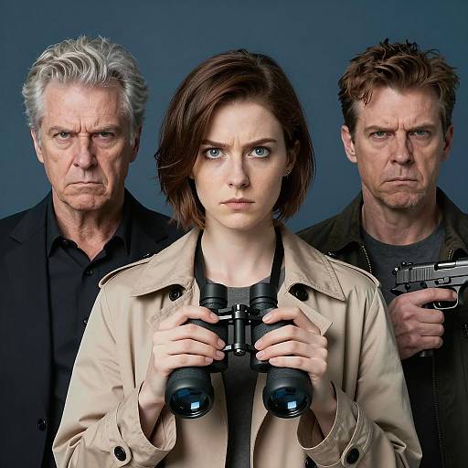 Intense Expressions on a Blue Background