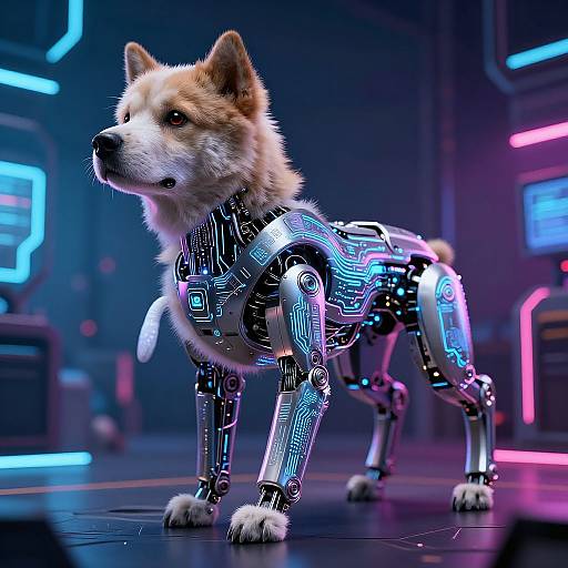 Futuristic Cyberpunk Robotic Dog