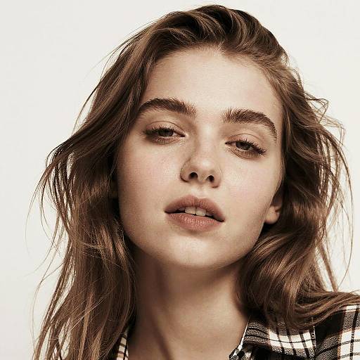 Close-up Portrait of Young Woman with Light Brown Hair