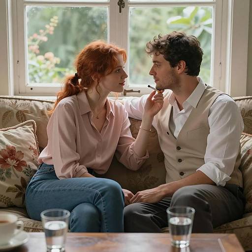 Intimate Moment on the Couch