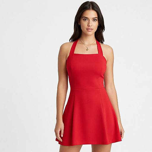 Casual Chic Woman in Red Dress