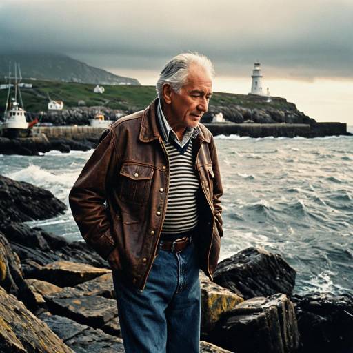 Elderly Fisherman by Rocky Harbor