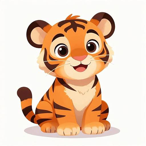 Joyful Cartoon Tiger Cub