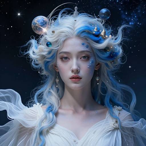 Surreal Cosmic Goddess Portrait