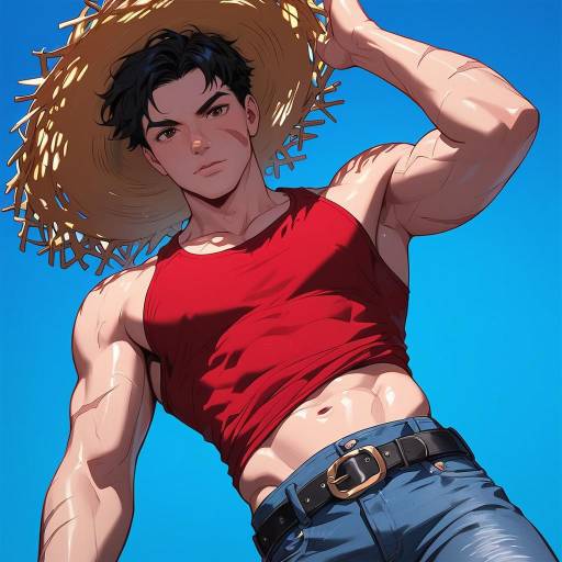 Confident Muscular Man in Action Confident Muscular Man in Action