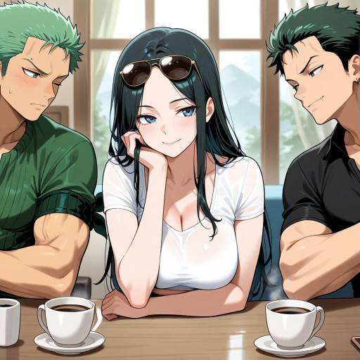 Stylish Zoro with Boys and Coffee