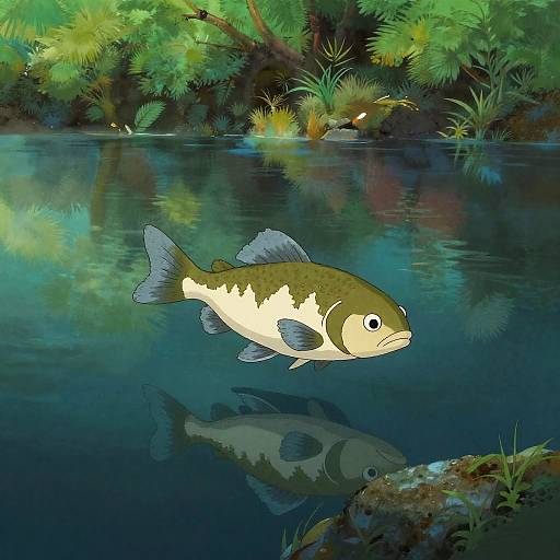 Studio Ghibli Inspired Fish Scene