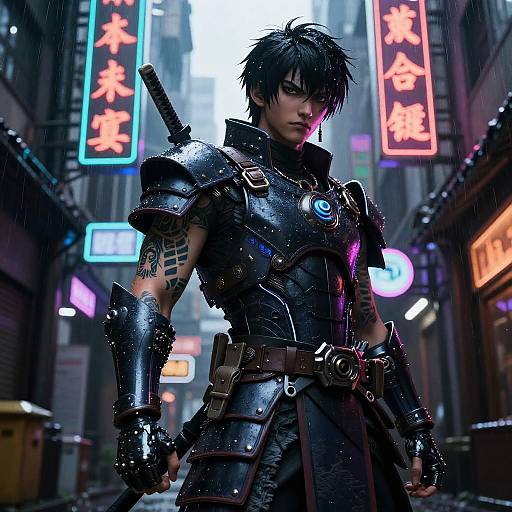 Cyberpunk Chinese Anime Samurai