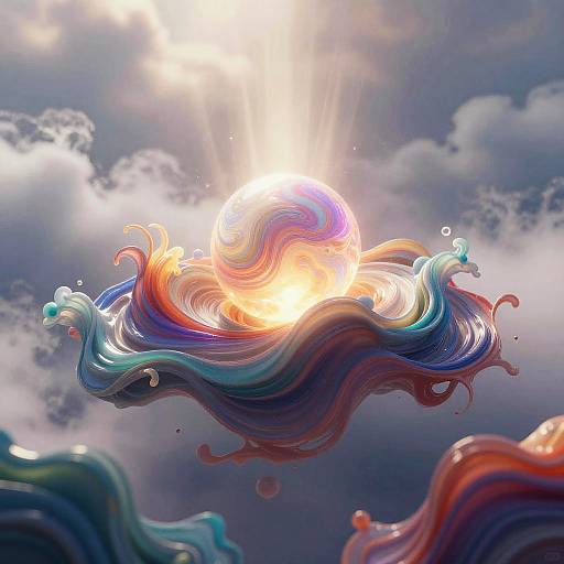 Surreal Dreamscape with Glowing Orb