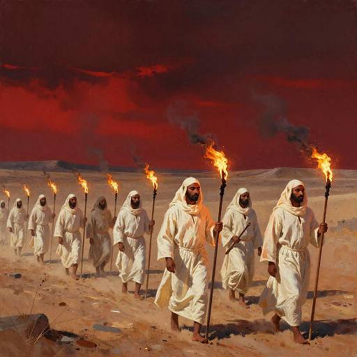 White Robe Cult Desert Procession