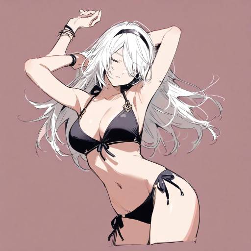 NieR Automata Girl in Swimsuit Sketch