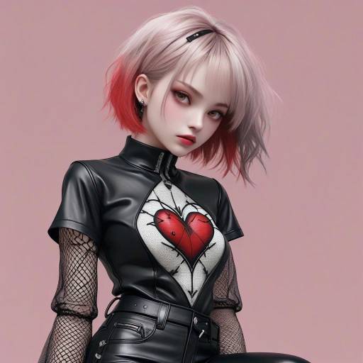 Edgy Gothic Punk Anime Character Design