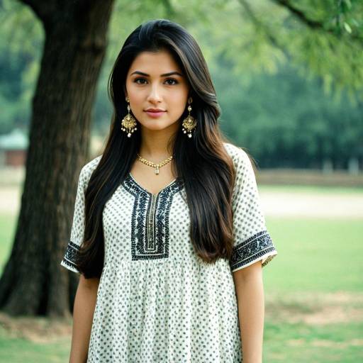 Young Woman in Pakistani Casual Dress Outdoors