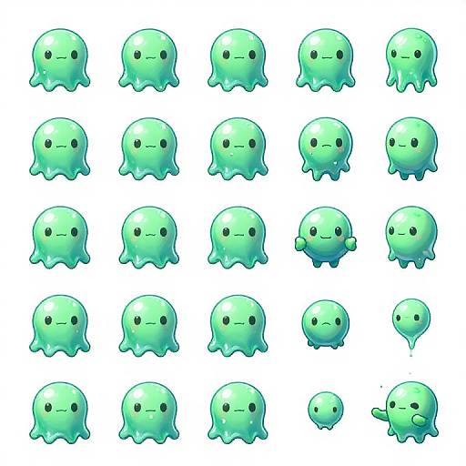 Pixel Art Slime Sprite Sheet