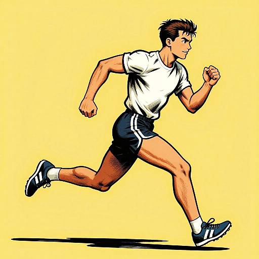 Vintage Comic Style Energetic Sprinter