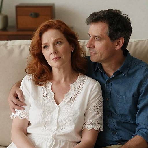 Heartwarming Moment of Middle-Aged Couple