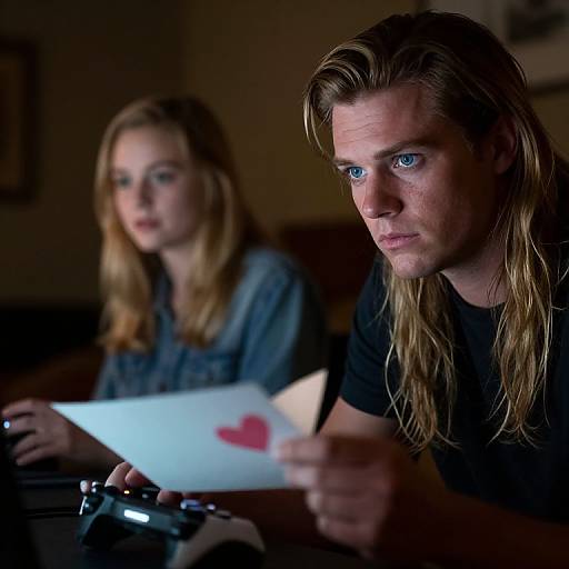 Young Terence Hill Gaming with Blonde Girl