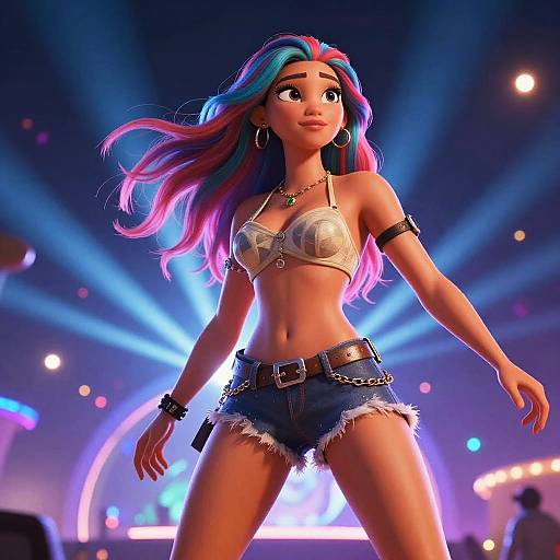 Rave Festival Dream: Pixar Style Artwork