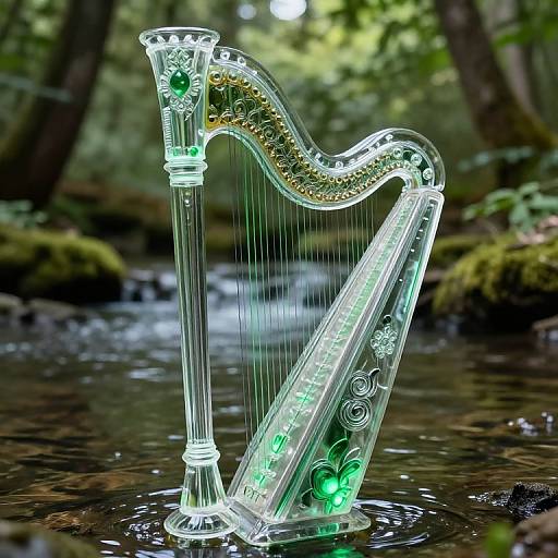 Ornate Glass Harp in Forest River
