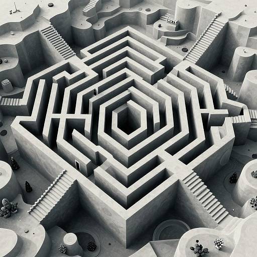 Escher-Inspired Infinite Staircase Labyrinth