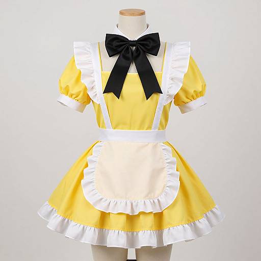 Yellow Maid Costume with Black Bow
