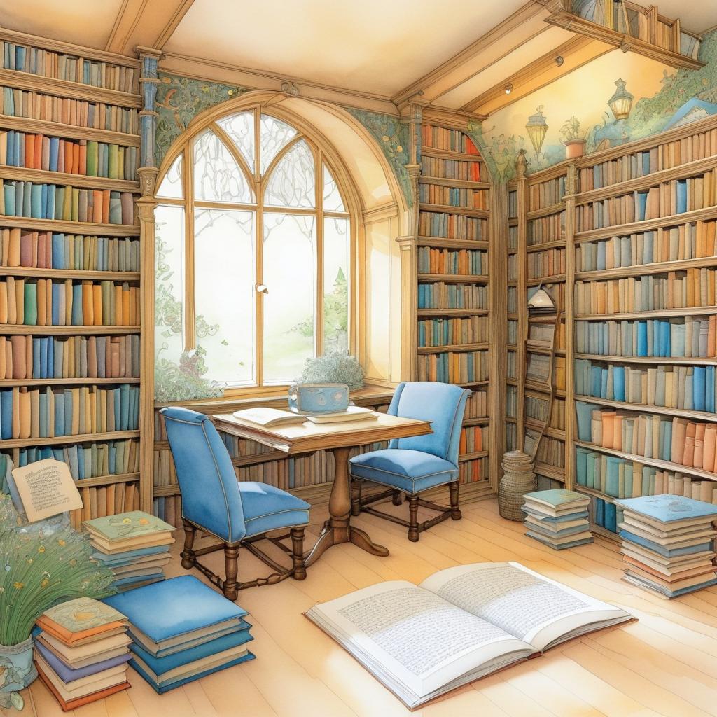 Whimsical Farewell in a Cozy Library