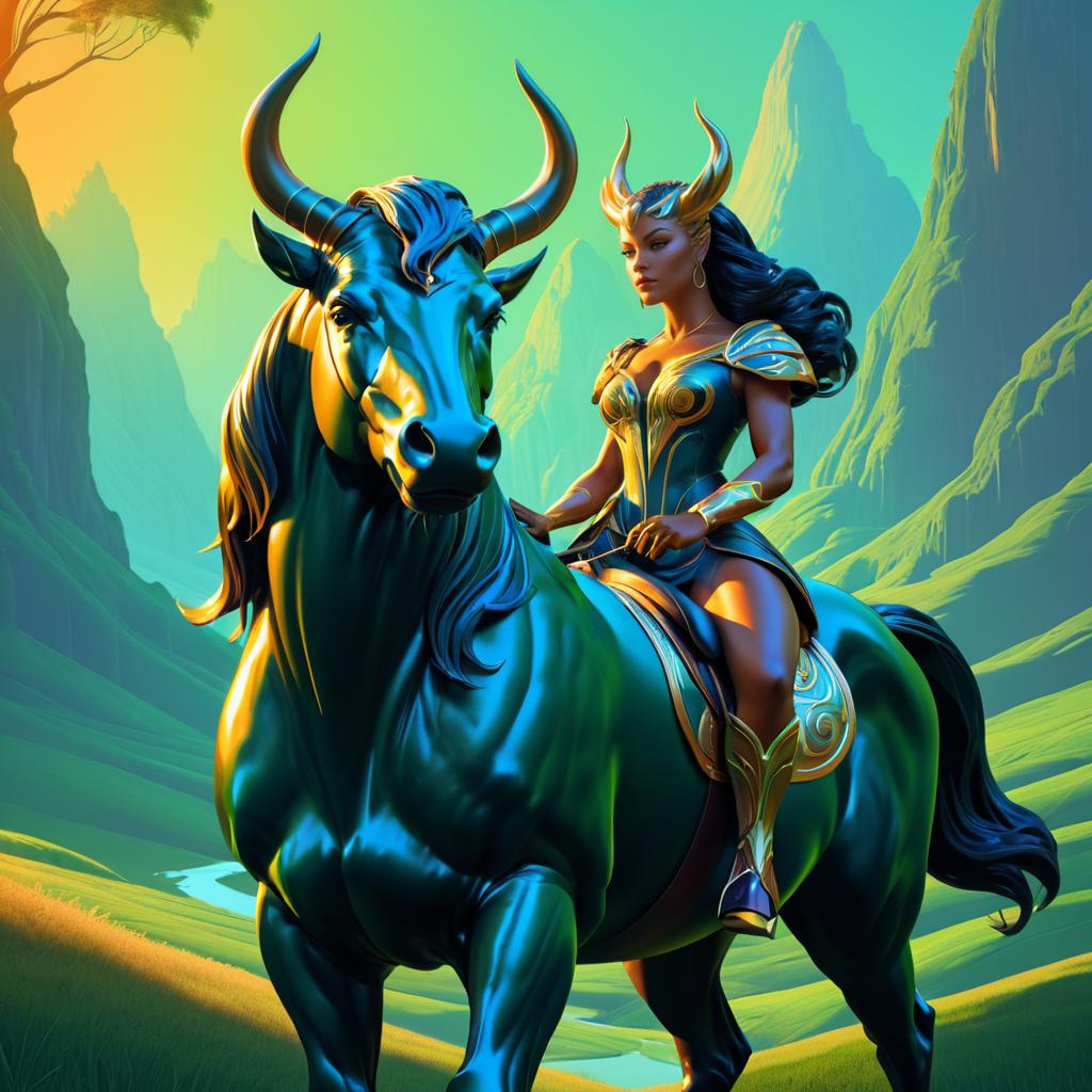 Elegant Retro Portrait of a Centaur Creature