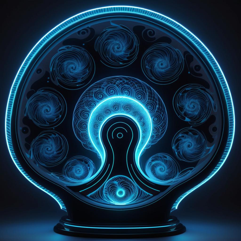 Glowing Spiral Electro Shell Artwork