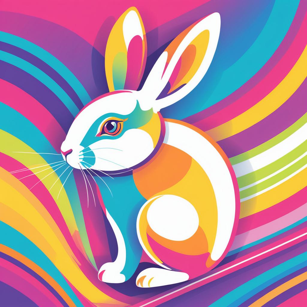 Vibrant Vector Rabbit Illustration Design