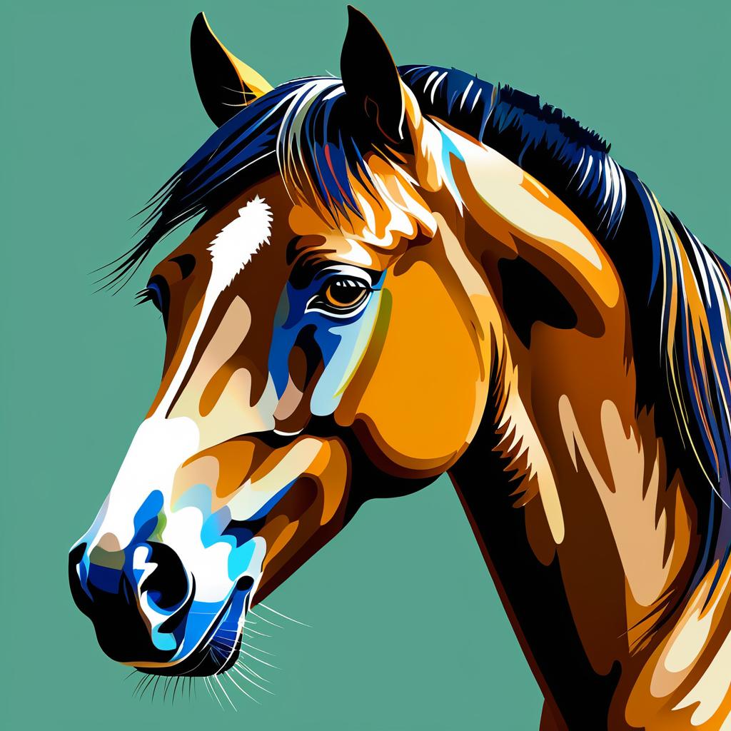 Expressive Soulful Horse Vector Art