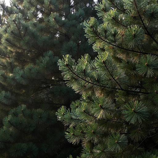Morning Dew on Tannenzweige Pine Needles