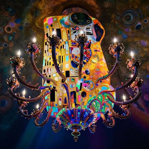 Iridescent Biomechanical Chandelier View