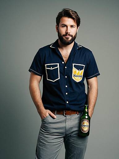 Man Wearing Beer Bottle Fancy Dress