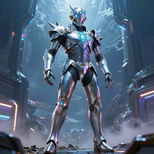Futuristic Warrior Standing Fearless