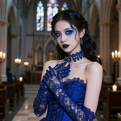 Blue Goth Elegance Portrait