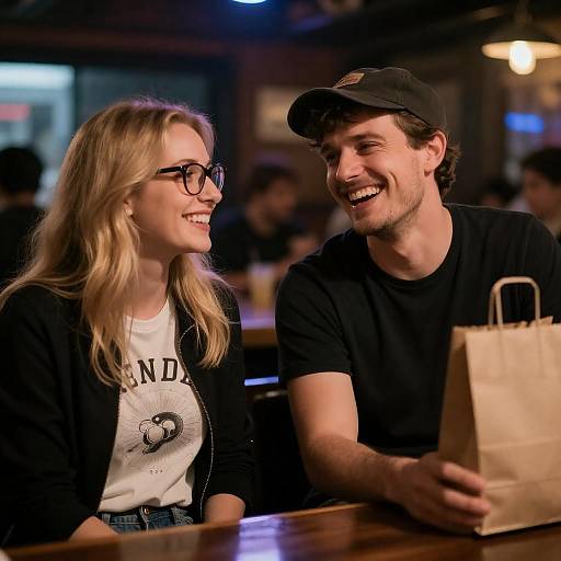 Candid Moments in a Dimly Lit Bar
