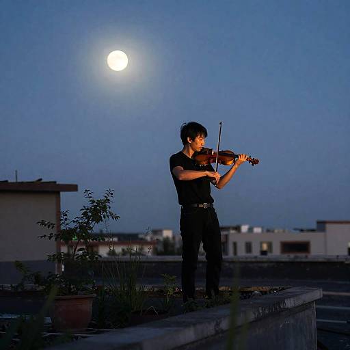 Moonlit Rooftop Violin Serenade