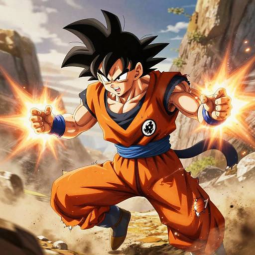 Realistic Gohan Mid-Air Energy Blast