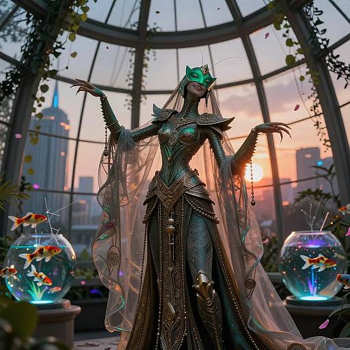 Emerald Mantis Priestess in Shattered Conservatory