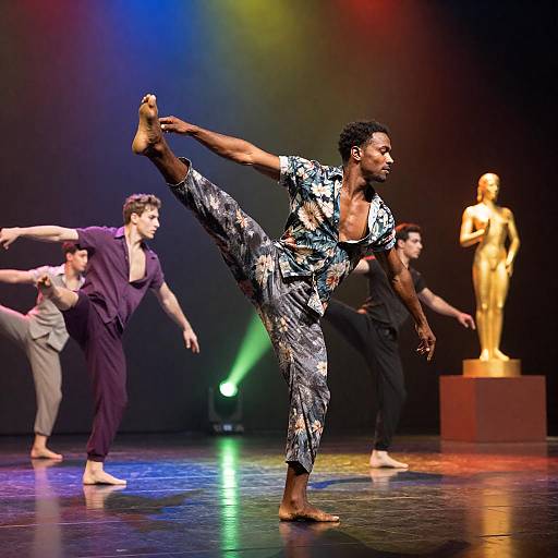 Dynamic Mirrored Dance Kick Performance