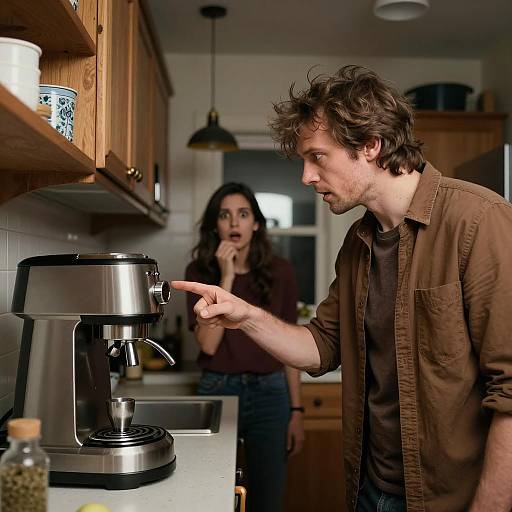 Intense Kitchen Confrontation Scene