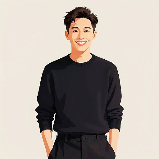 Androgynous 40s Fashion Influencer Portrait