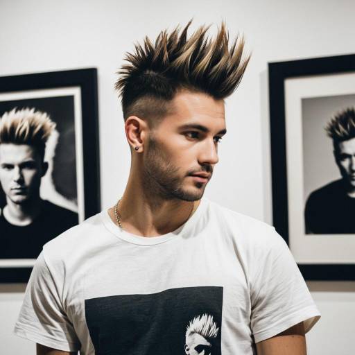 Male Model with Faux Hawk Fade Hairstyle