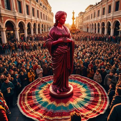 Giant Ruby Statue in Golden Hour