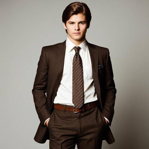 Young Man in Brown Formal Suit
