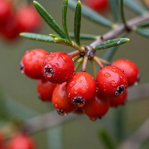 Macro Shot of Red Juniper Berries