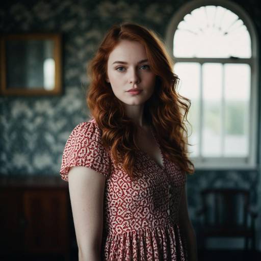 Portrait of Young Woman with Auburn Hair