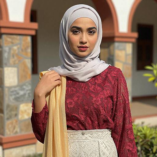 Young Woman in Hijab with Scarf