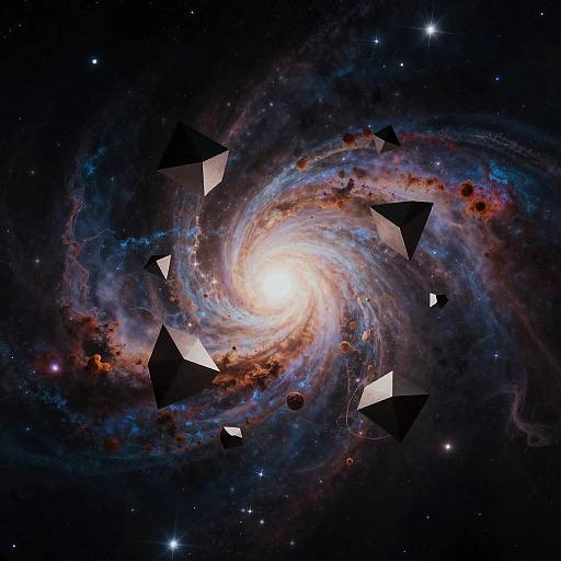 Geometric Shapes Transforming in Cosmic Swirl