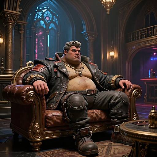 Medieval Cyberpunk VIP Nightclub Scene